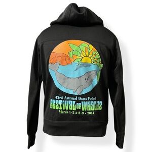 Vintage 2014 Dana Point 43rd Festival of Whales Full Zip Hoodie Sweatshirt SMALL